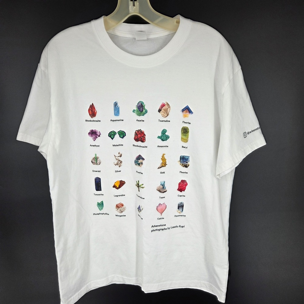 Arkenstone Fine Minerals Laszlo Kupi Graphic T-Shirt White 2XL Geology Rockhound
